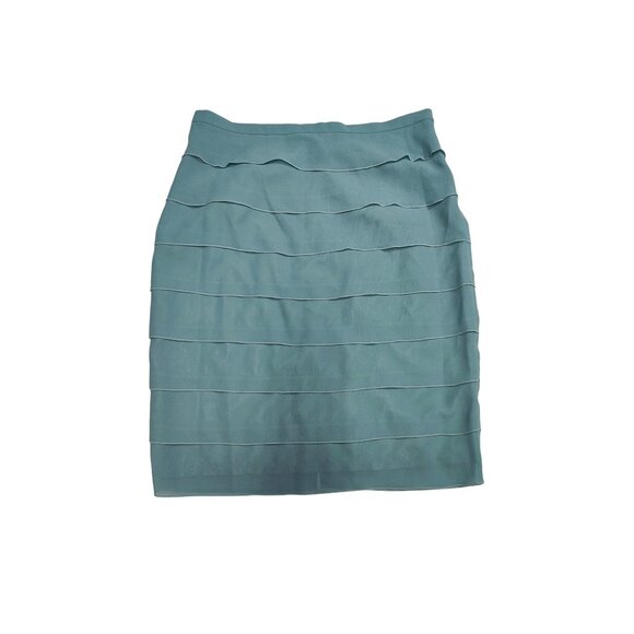 Teal Polyester Layered Skirt Womens 14W - Picture 1 of 5